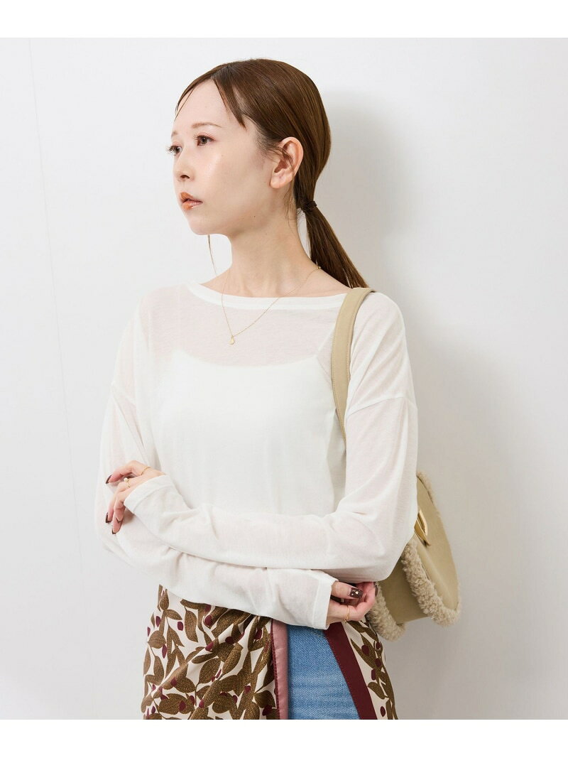 【SALE／50%OFF】シアーロングスリーブTシャツ ROPE' PICNIC ロペピクニック トップス カットソー・Tシャツ ホワイト グレー【RBA_E】[Rakuten Fashion] jadorejunonline-10070930 J’aDoRe JUN ONLINE パッケージ画像