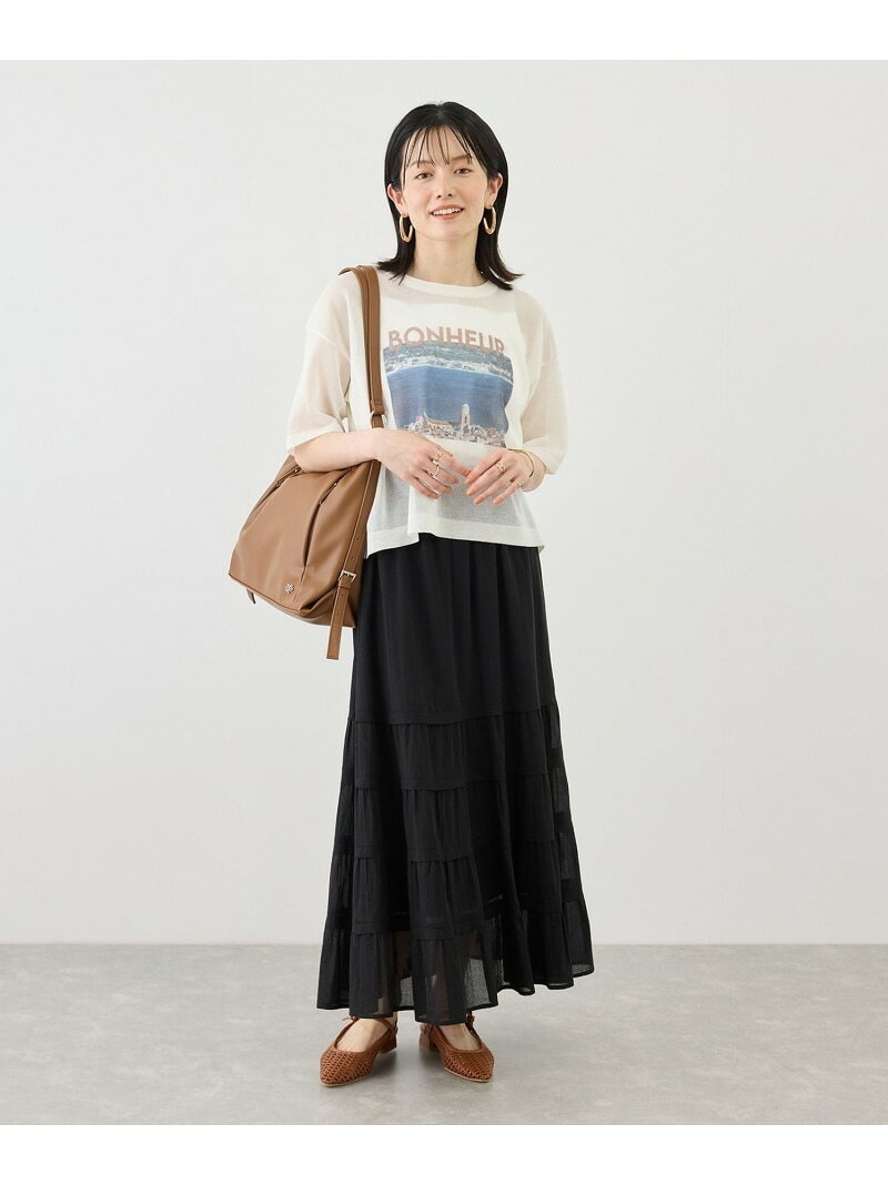 フォトプリントニットTシャツ ROPE' PICNIC ロペピクニック トップス ニット ベージュ ホワイト【送料無料】[Rakuten Fashion] jadorejunonline-10076723 J’aDoRe JUN ONLINE サンプル画像3