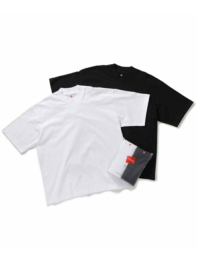 【Hanes for BIOTOP】2P Mock-Neck T-Shirts/Unisex ADAM ET ROPE' HOMME アダムエロペ トップス カットソー・Tシャツ ブラック ネイビー【送料無料】[Rakuten Fashion]のサムネイル