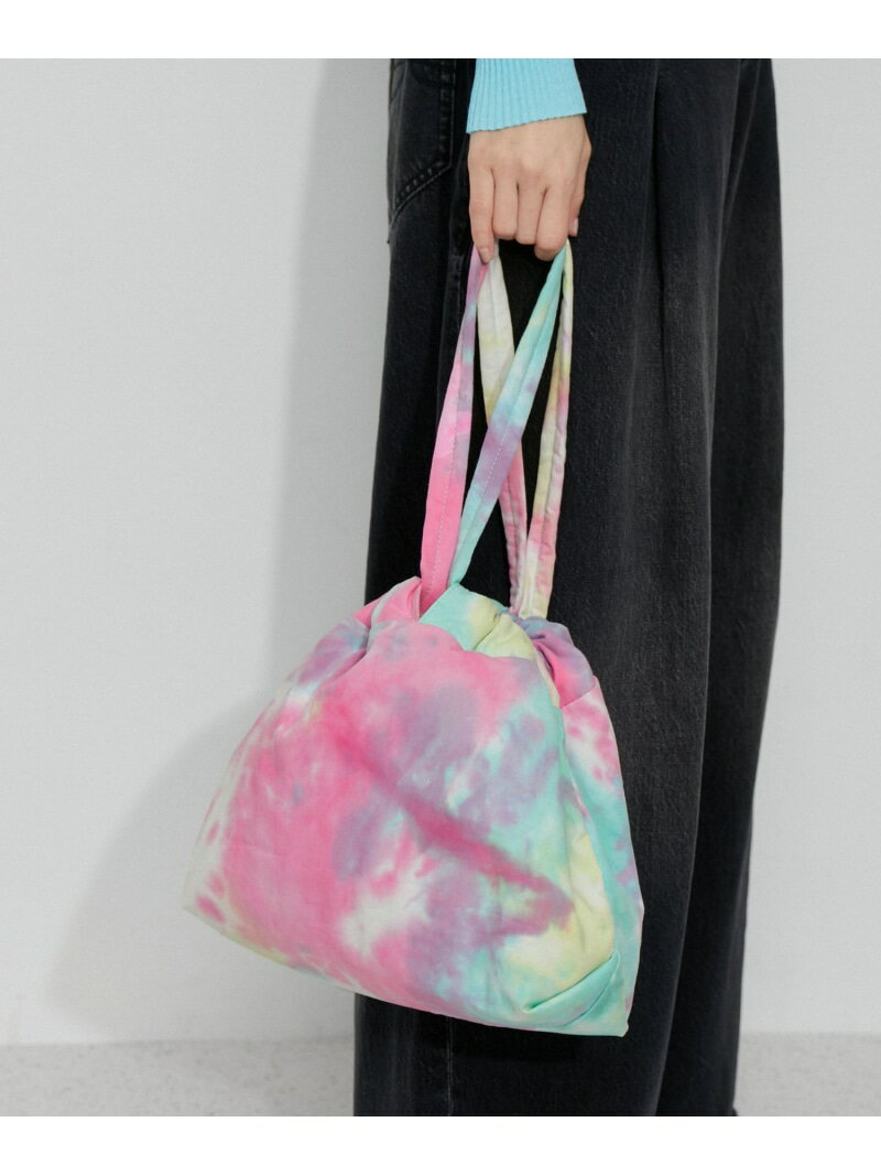 【SALE／50%OFF】【サステナブル】タイダイ柄巾着バッグ ADAM ET ROPE' FEMME アダムエロペ バッグ ハンドバッグ グリーン オレンジ【RBA_E】[Rakuten Fashion](4)