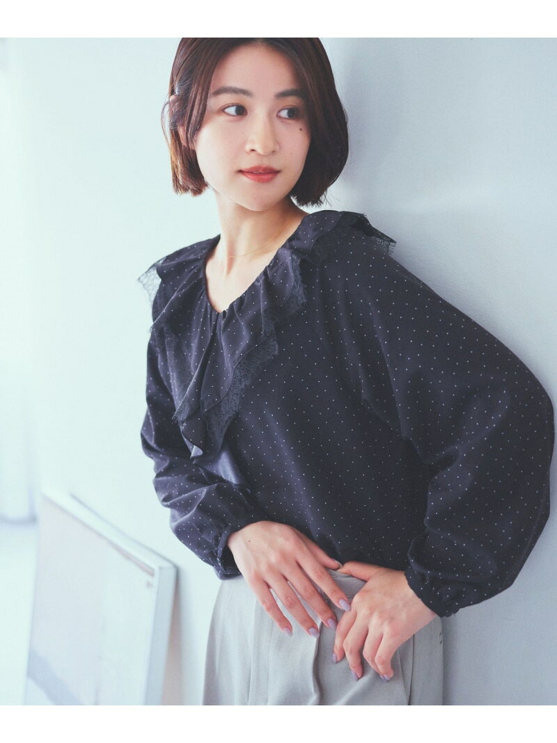 【SALE／30%OFF】レース使いラッフルフリルブラウス/UVカット・吸水速乾・接触冷感 ROPE' PICNIC ロペピクニック トップス シャツ・ブラウス ホワイト ブラック イエロー【RBA_E】【送料無料】[Rakuten Fashion] jadorejunonline-10078270 J’aDoRe JUN ONLINE サンプル画像2