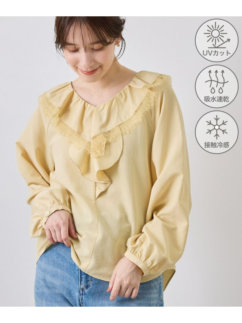 【SALE／30%OFF】レース使いラッフルフリルブラウス/UVカット・吸水速乾・接触冷感 ROPE' PICNIC ロペピクニック トップス シャツ・ブラウス ホワイト ブラック イエロー【RBA_E】【送料無料】[Rakuten Fashion] jadorejunonline-10078270 J’aDoRe JUN ONLINE パッケージ画像