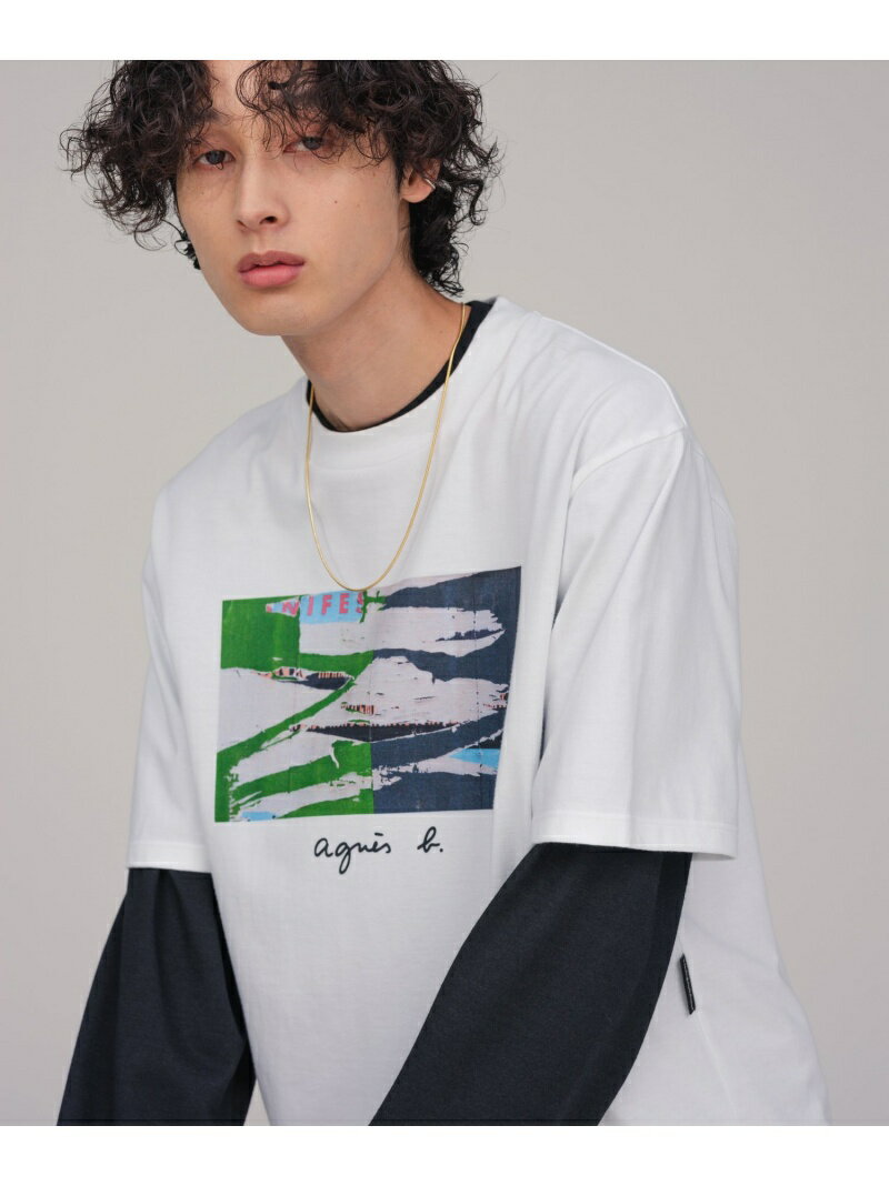 【agnes b. pour ADAM ET ROPE 039 】PHOTO TEE ADAM ET ROPE 039 HOMME アダムエロペ トップス カットソー Tシャツ ホワイト【送料無料】 Rakuten Fashion