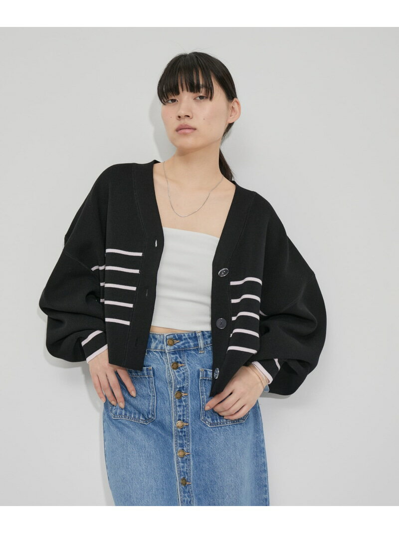 【SALE／40%OFF】ミラノリブニットカーディガン ADAM ET ROPE' FEMME アダムエロペ トップス カーディガン ブラック ホワイト ピンク【RBA_E】【送料無料】[Rakuten Fashion]