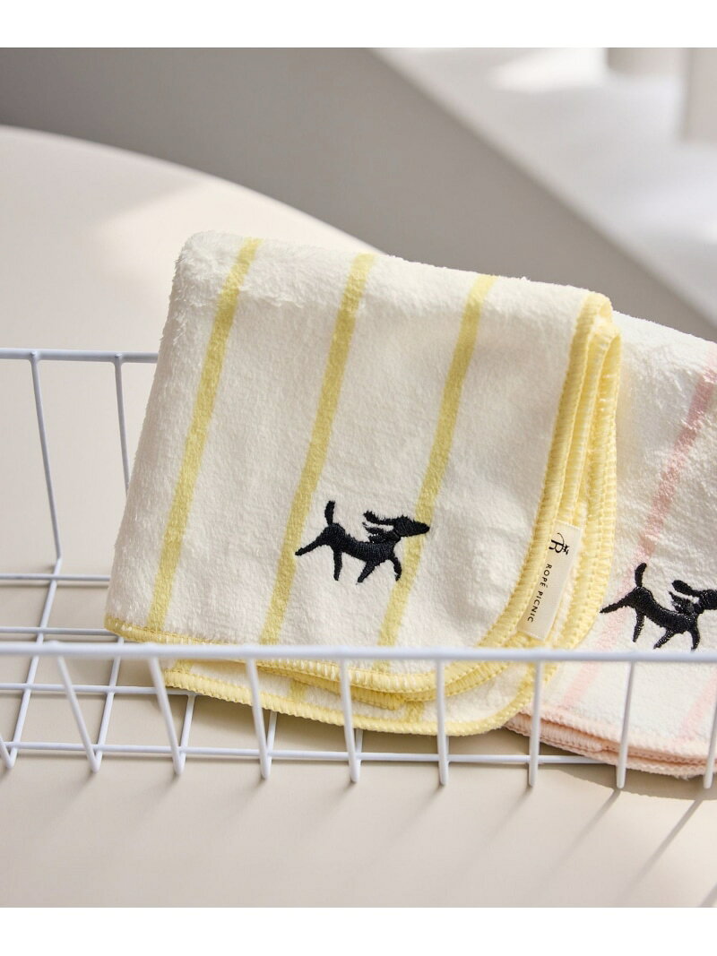 PICNIC DOGシリーズ ワンポイント刺繍ストライプタオルハンカチ/ボックス入り ROPE' PICNIC PASSAGE ロペピクニック ファッション雑貨 ハンカチ・ハンドタオル イエロー ピンク ブルー[Rakuten Fashion] jadorejunonline-10076972 J’aDoRe JUN ONLINE サンプル画像3