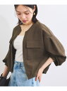 【WEB限定】気流染めリネンライクダブルポケットブルゾン【防シワ/UVケア/接触冷感/洗える】 VIS ビス ジャケット・アウター ブルゾン・ジャンパー ブラッ...