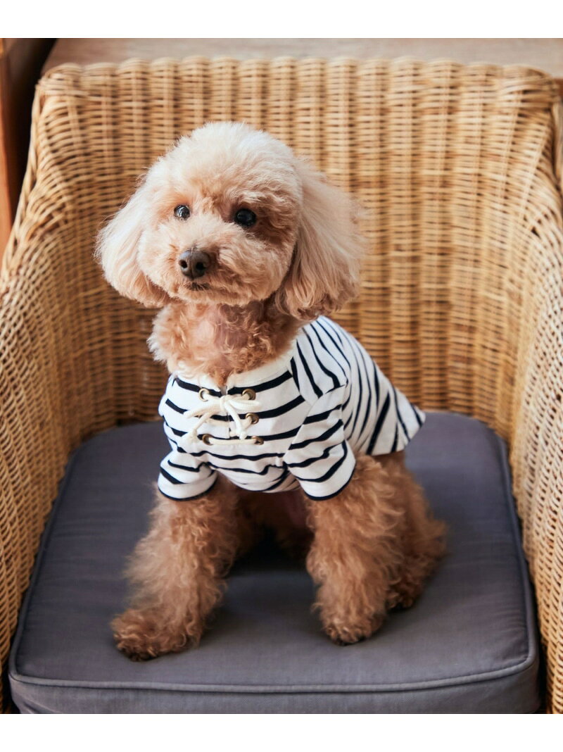 【SALE／50%OFF】【DOG】レースアップボーダーカットソー ROPE' PICNIC PASSAGE ロペピクニック ペット用品 ペットウェア・ペット服 ネイビー ピンク【RBA_E】[Rakuten Fashion]