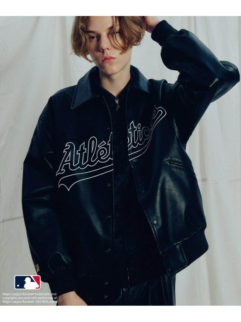 【SALE／50%OFF】【MLB COLLECTION BY JUN】エンブロイダリーシンセティックレザーブルゾン JUNRED ジュンレッド ジャケット・アウター ブルゾン・ジャンパー ブラック【RBA_E】【送料無料】[Rakuten Fashion]