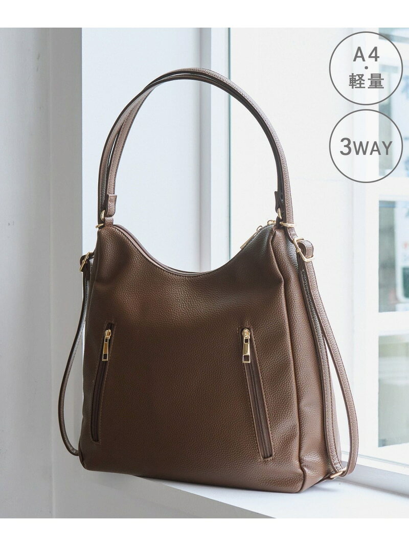 ラク軽 3WAYダブルファスナーリュック&ショルダーバッグ/軽量・A4対応 ROPE' PICNIC PASSAGE ロペピクニック バッグ ショルダーバッグ ブラック ベージュ【先行予約】*【送料無料】[Rakuten Fashion] jadorejunonline-10078462 J’aDoRe JUN ONLINE サンプル画像3