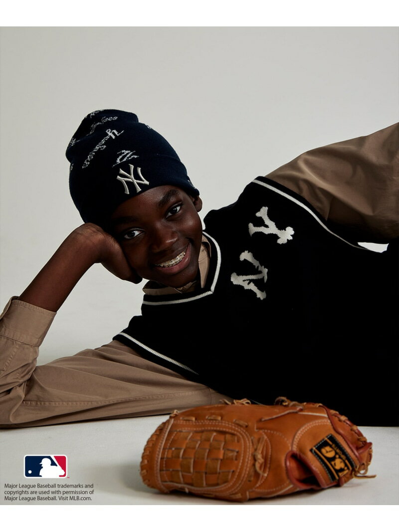 【SALE／40%OFF】【MLB COLLECTION BY JUN】クラシックロゴニットベスト ADAM ET ROPE' HOMME アダムエロペ トップス ベスト・ジレ ブラック ホワイト ブラウン【RBA_E】【送料無料】[Rakuten Fashion]