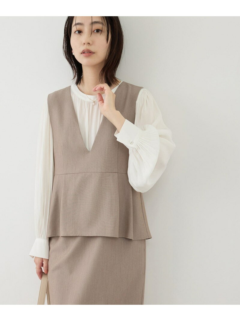 【SALE／50%OFF】レイヤード風ペプラムジャンパースカート ROPE' PICNIC ロペピクニック ワンピース・ドレス ワンピース グレー ネイビー ブラウン【RBA_E】【送料無料】[Rakuten Fashion] jadorejunonline-10074289 J’aDoRe JUN ONLINE サンプル画像2