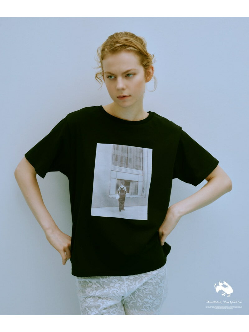 【SALE／50%OFF】【AUDREY HEPBURN COLLECTION BY JUN】フォトプリントTシャツ ROPE' PICNIC ロペピクニック トップス カットソー・Tシャツ ブラック ホワイト【RBA_E】[Rakuten Fashion]のサムネイル