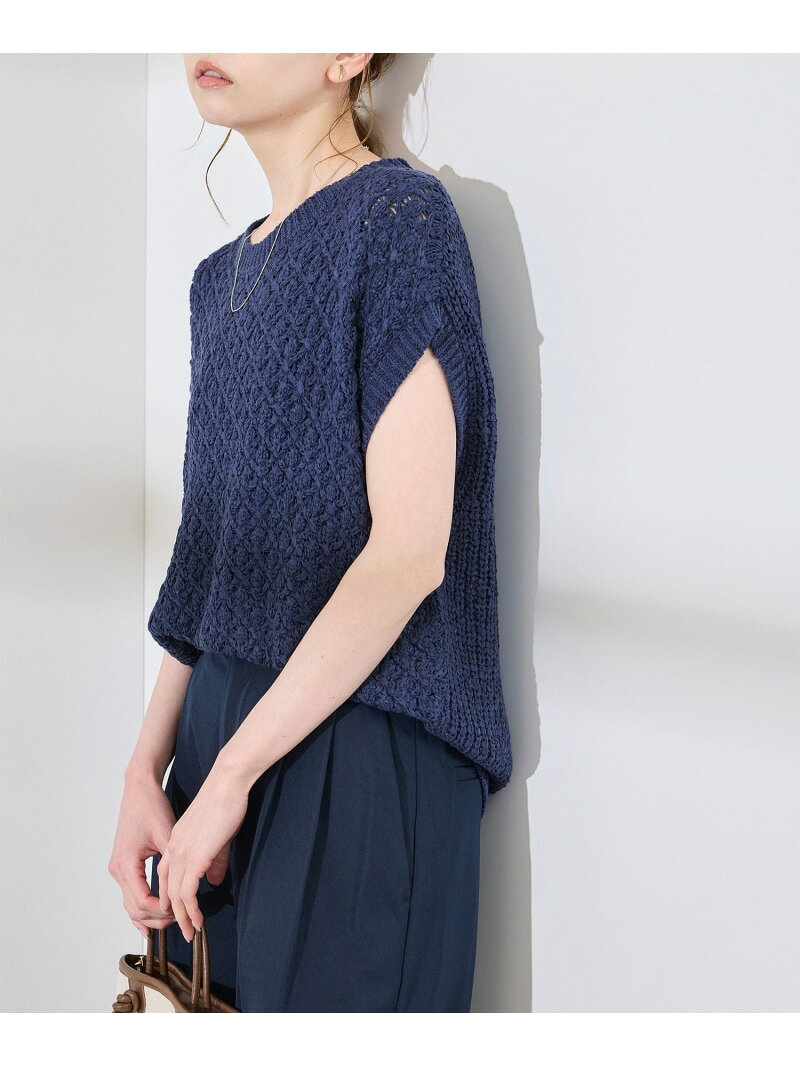 【SALE／75%OFF】ポップコーン編みニットベスト ROPE' PICNIC ロペピクニック トップス ベスト・ジレ ホワイト ブルー【RBA_E】[Rakuten Fashion] jadorejunonline-10067339 J’aDoRe JUN ONLINE サンプル画像2