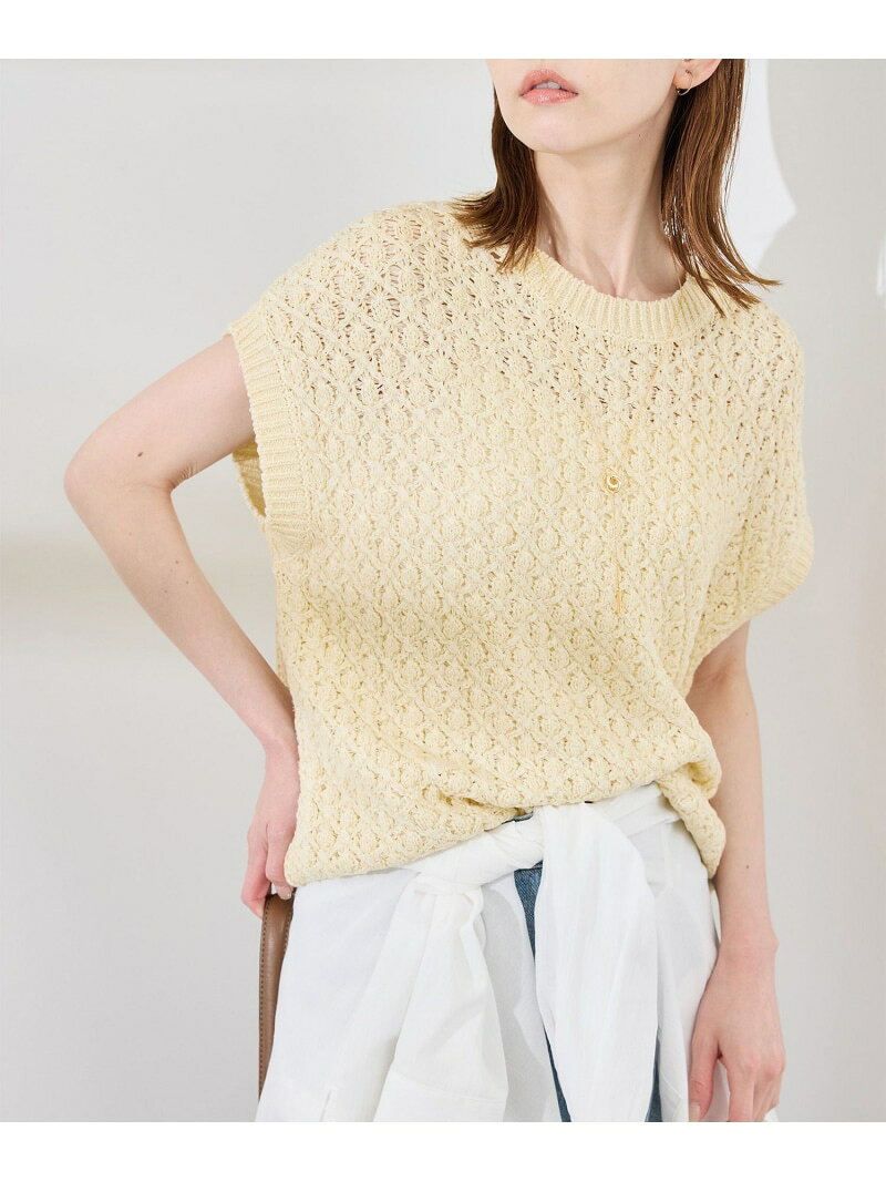 【SALE／75%OFF】ポップコーン編みニットベスト ROPE' PICNIC ロペピクニック トップス ベスト・ジレ ホワイト ブルー【RBA_E】[Rakuten Fashion] jadorejunonline-10067339 J’aDoRe JUN ONLINE サンプル画像3