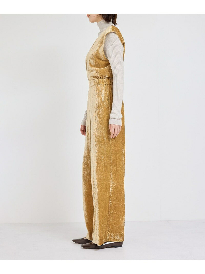 J’aDoRe JUN ONLINEの【SALE／70%OFF】ビスコースベロアVネックオールインワン ROPE' ロペ オールインワン・オーバーオール オールインワン・つなぎ ベージュ【RBA_E】【送料無料】[Rakuten Fashion]｜アングル2