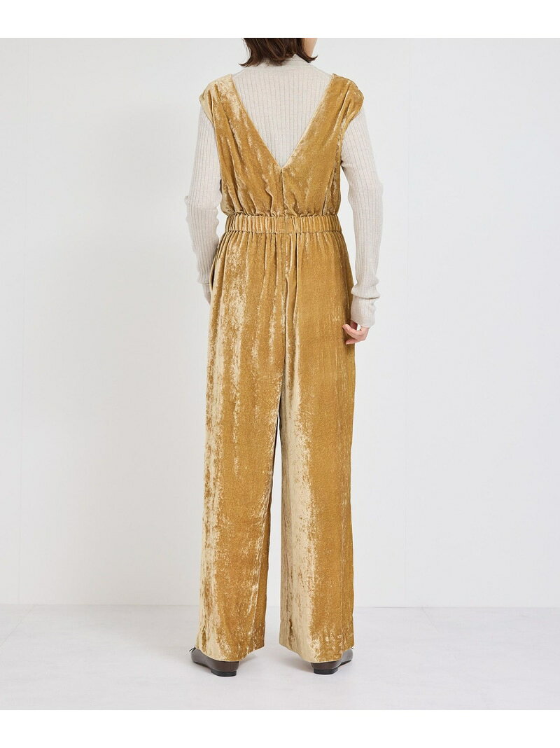 J’aDoRe JUN ONLINEの【SALE／70%OFF】ビスコースベロアVネックオールインワン ROPE' ロペ オールインワン・オーバーオール オールインワン・つなぎ ベージュ【RBA_E】【送料無料】[Rakuten Fashion]｜アングル3