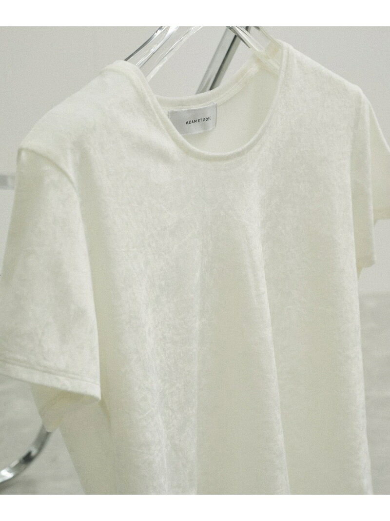 Rakuten - 【SALE／30%OFF】クラッシュベロアTシャツ ADAM ET ROPE' FEMME アダムエロペ トップス カットソー・Tシャツ ホワイト ピンク ブルー【RBA_E】【送料無料】[Rakuten Fashion]