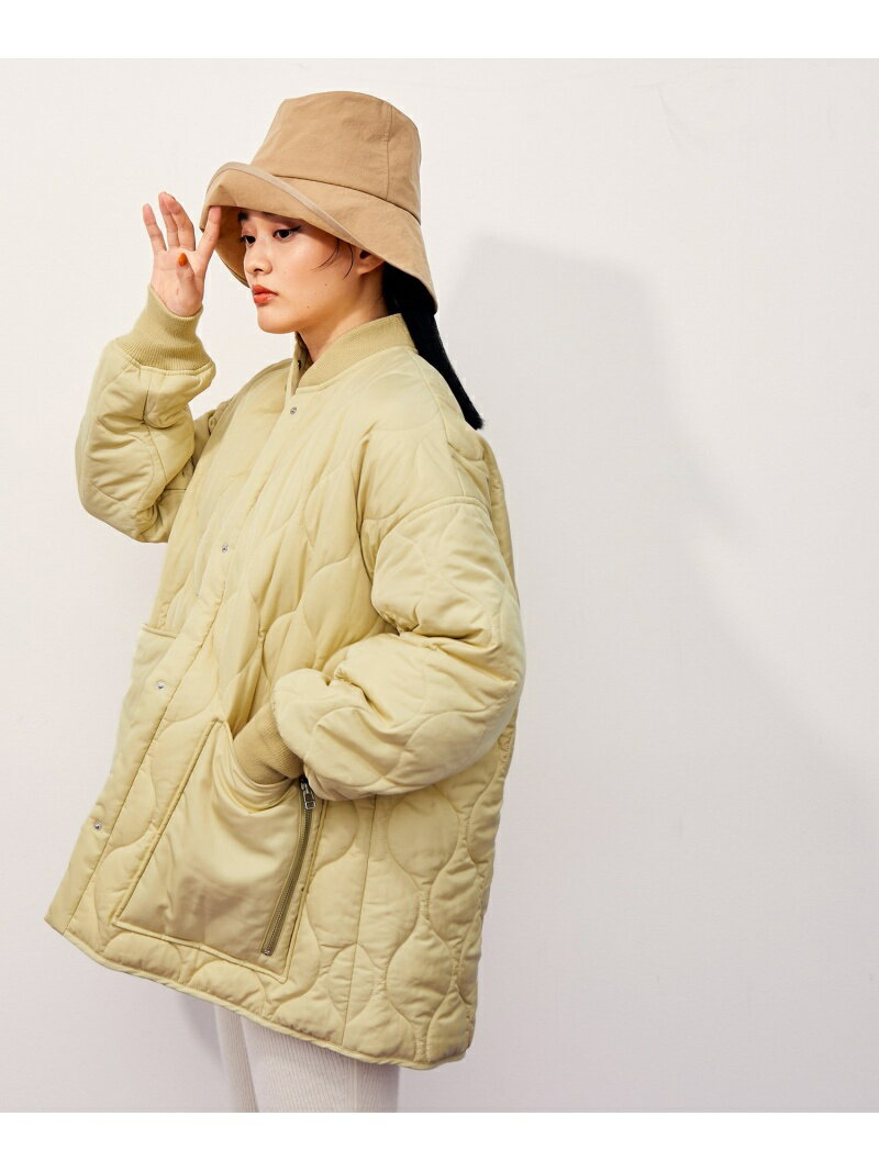 キルティングショートコート ADAM ET ROPE' FEMME アダムエロペ ジャケット・アウター ブルゾン・ジャンパー イエロー ブラック【送料無料】[Rakuten Fashion]のサムネイル