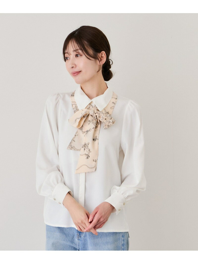 【SALE／30%OFF】2WAYダブルカラーボウタイブラウス JAYRO ジャイロ トップス シャツ・ブラウス ホワイト ブルー【RBA_E】[Rakuten Fashion] 3