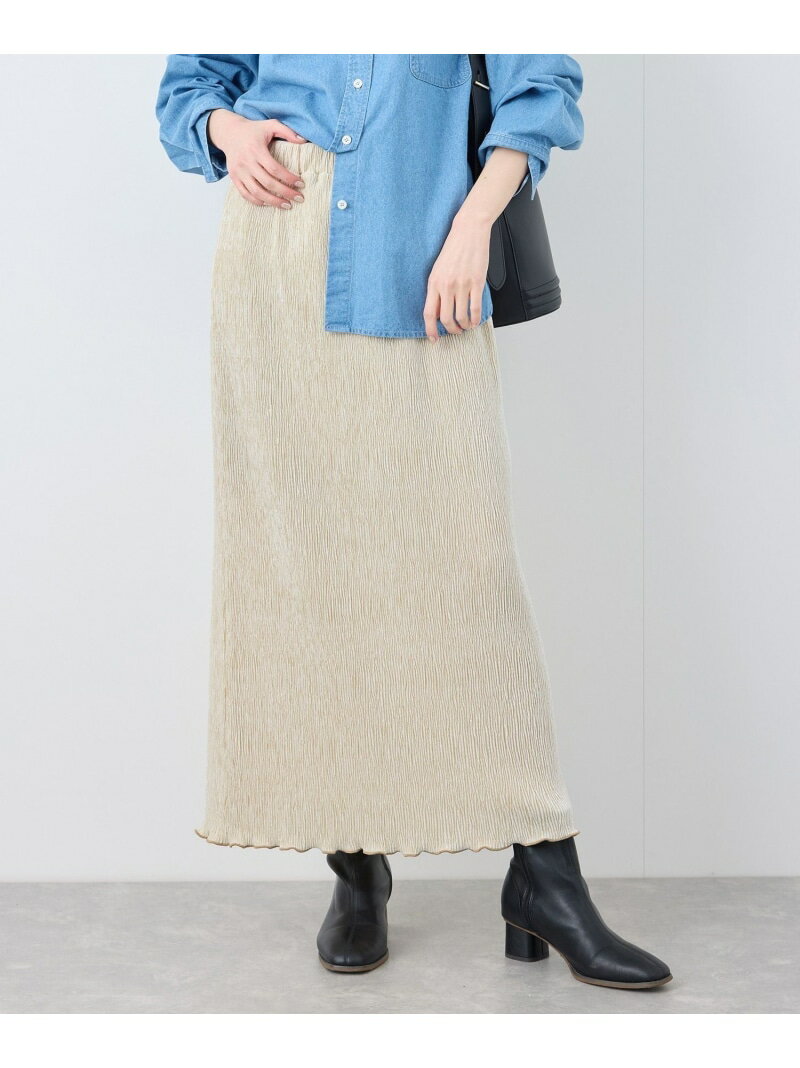 【SALE／36%OFF】ベロアプリーツタイトロングスカート ROPE' PICNIC ロペピクニック スカート その他のスカート ホワイト ブラック【RBA_E】[Rakuten Fashion]