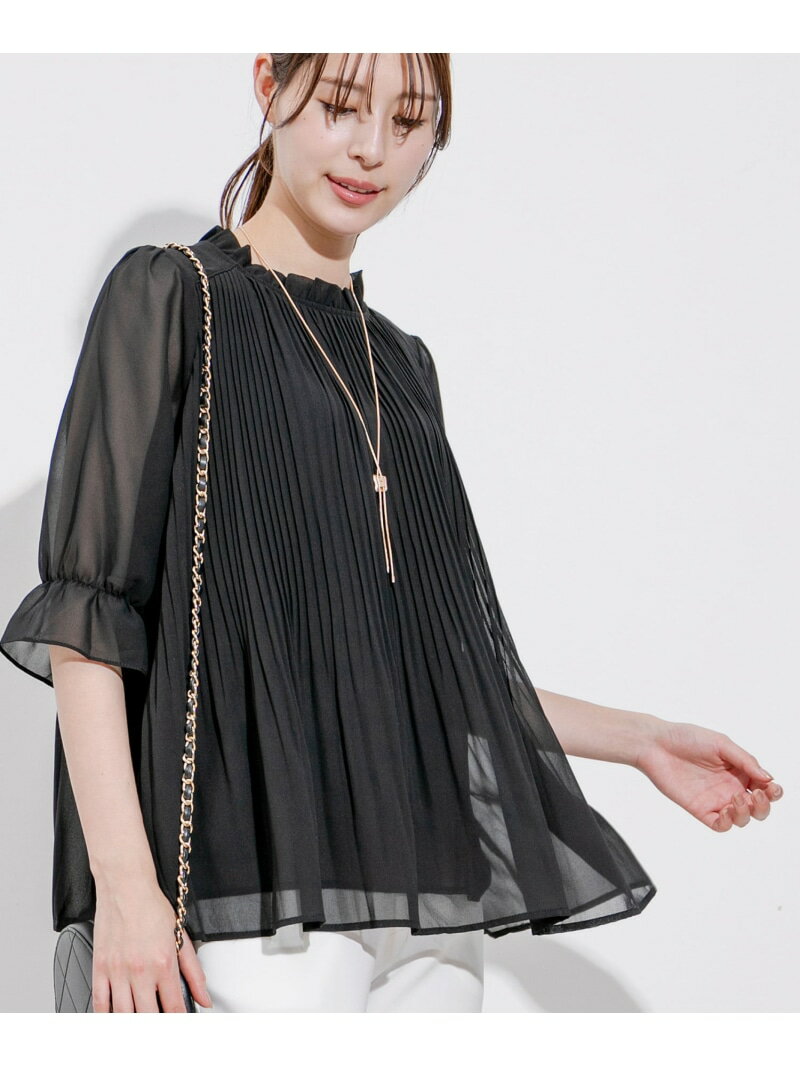 【SALE／20%OFF】消しプリーツブラウス JAYRO ジャイロ トップス シャツ・ブラウス ブルー ピンク ブラック ホワイト ブラウン【RBA_E】【送料無料】[Rakuten Fashion]