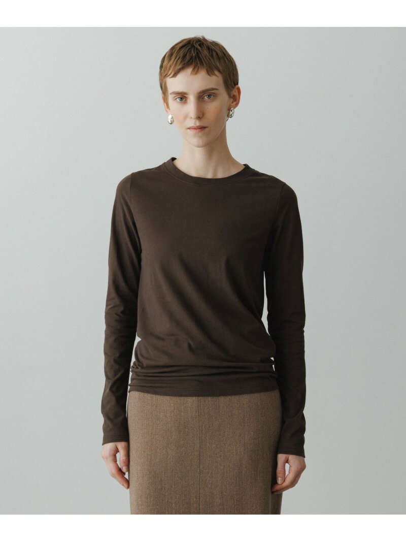 【SALE／40%OFF】【EMOELLE】サイドシームレスロンT ADAM ET ROPE' FEMME アダムエロペ トップス カットソー・Tシャツ ブラウン ホワイト【RBA_E】【送料無料】[Rakuten Fashion]