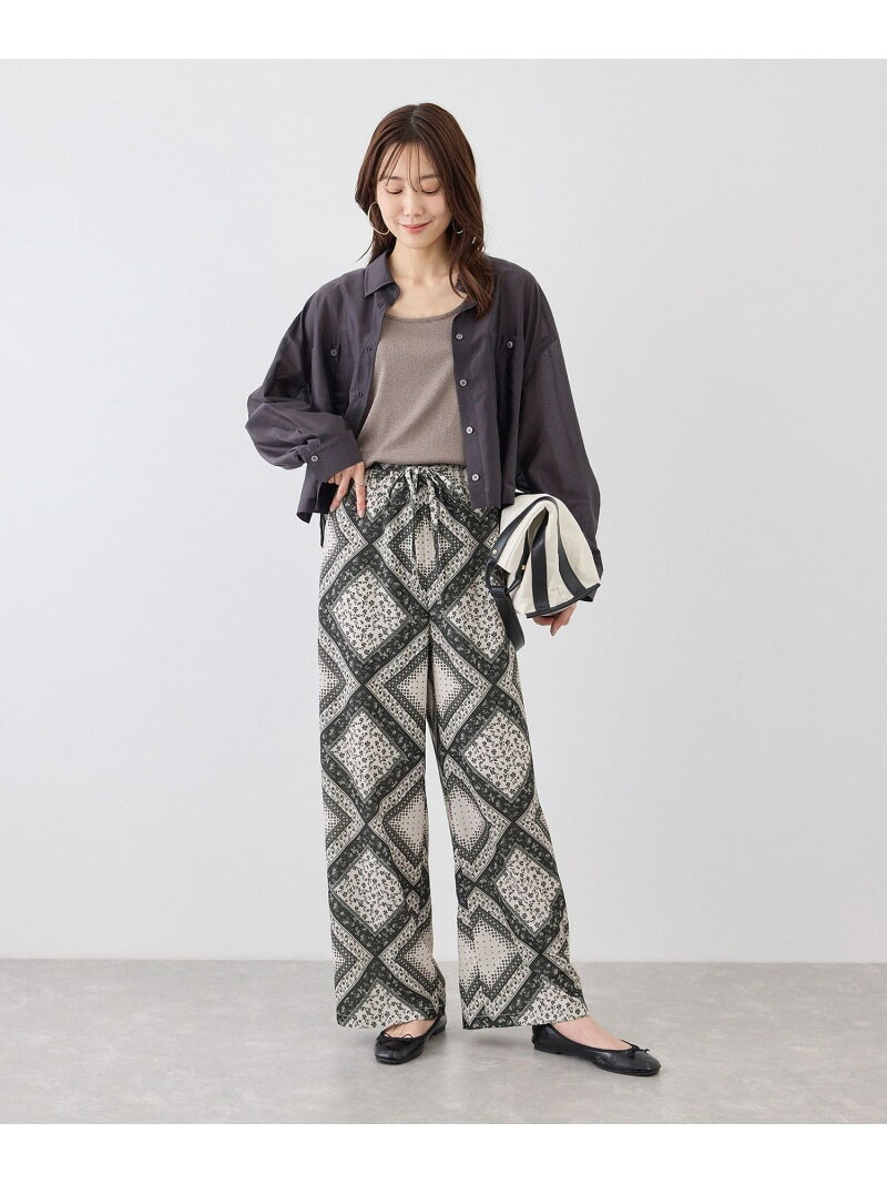 【SALE／50%OFF】スカーフ柄イージーパンツ ROPE' PICNIC ロペピクニック パンツ その他のパンツ ブラウン ブラック【RBA_E】[Rakuten Fashion] jadorejunonline-10075345 J’aDoRe JUN ONLINE サンプル画像3
