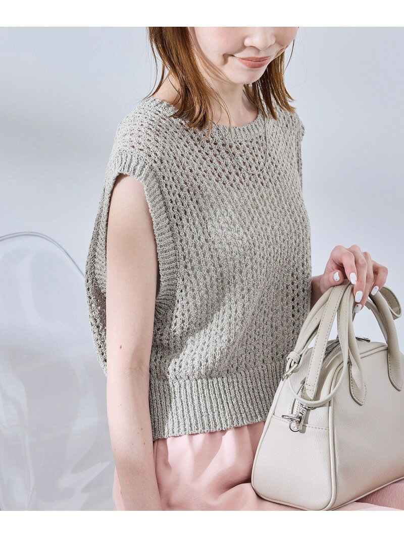 【SALE／50%OFF】透かし編みラメニットベスト ROPE' PICNIC ロペピクニック トップス ベスト・ジレ ブラック グレー ホワイト【RBA_E】[Rakuten Fashion] jadorejunonline-10064400 J’aDoRe JUN ONLINE サンプル画像2
