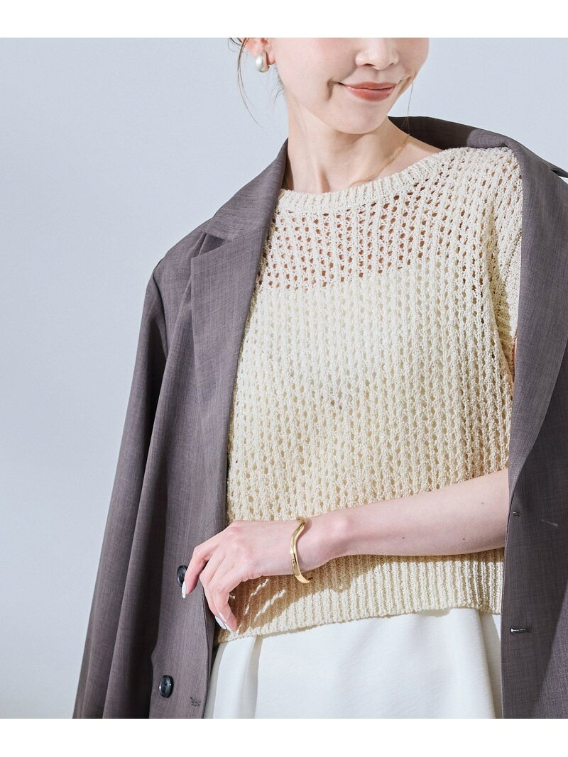 【SALE／50%OFF】透かし編みラメニットベスト ROPE' PICNIC ロペピクニック トップス ベスト・ジレ ブラック グレー ホワイト【RBA_E】[Rakuten Fashion] jadorejunonline-10064400 J’aDoRe JUN ONLINE サンプル画像3