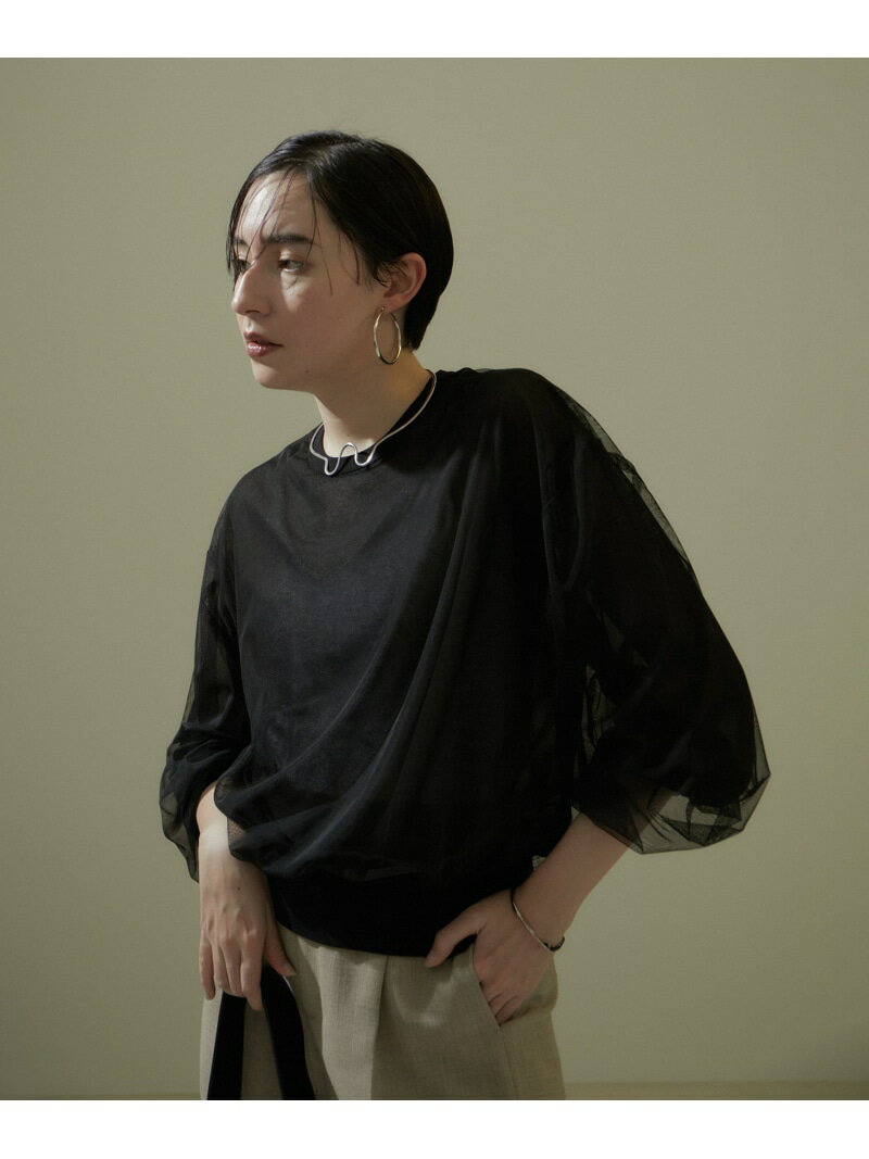 【SALE／30%OFF】チュールシアープルオーバー SALON adam et rope' サロン アダム エ ロペ トップス カットソー・Tシャツ ブラック グレー【RBA_E】【送料無料】[Rakuten Fashion]