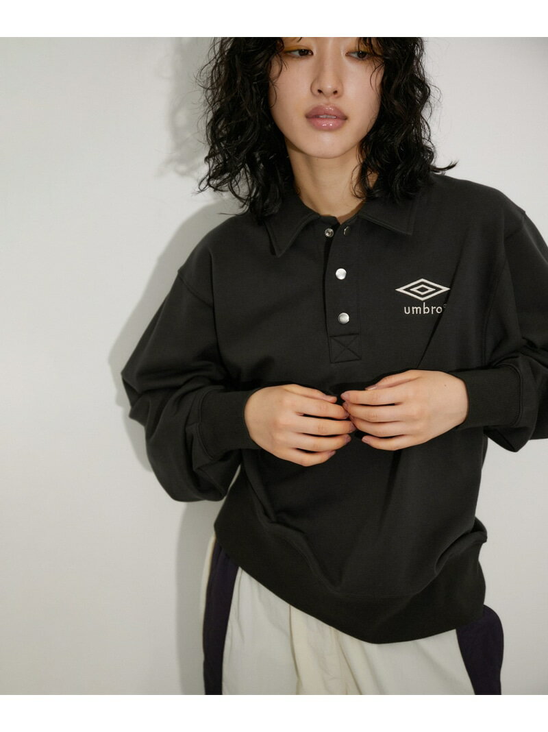 【UMBRO for ADAM ET ROPE 039 】COLLARED SWEAT PO ADAM ET ROPE 039 FEMME アダムエロペ トップス スウェット トレーナー ブラック ホワイト【送料無料】 Rakuten Fashion