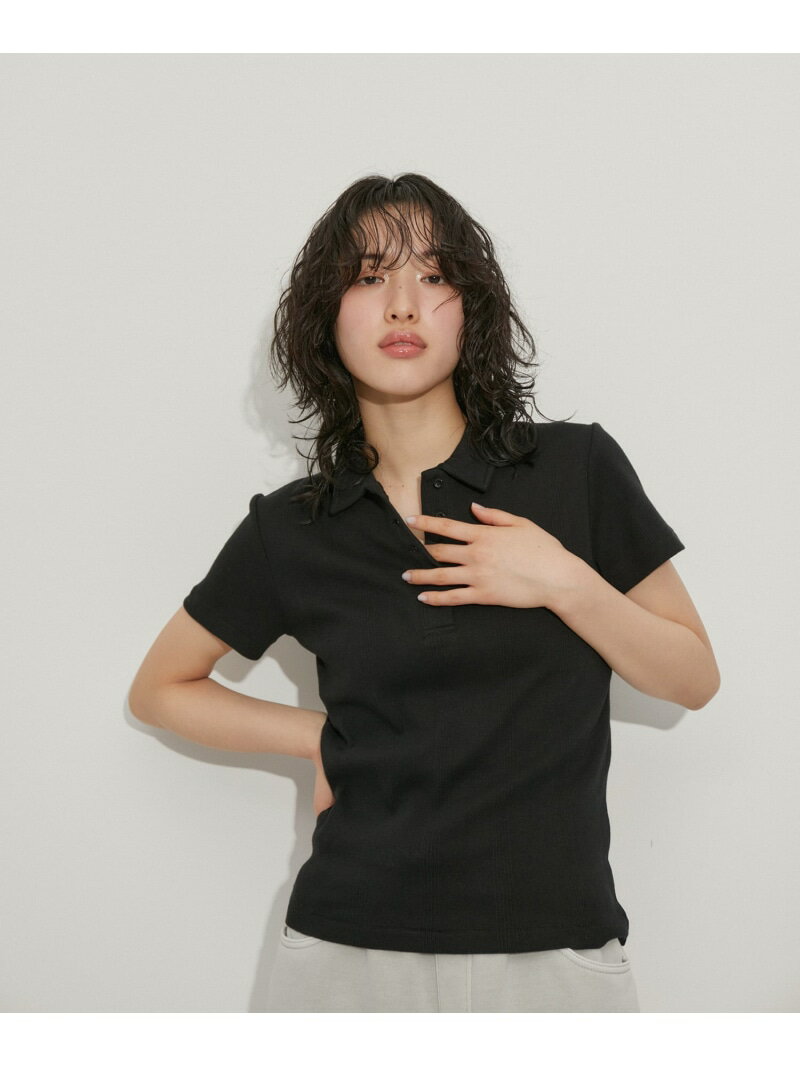 【Miller for ADAM ET ROPE'】Polo Tee ADAM ET ROPE' FEMME アダムエロペ トップス ポロシャツ ブラック ブラウン ネイビー【先行予約】*【送料無料】[Rakuten Fashion]