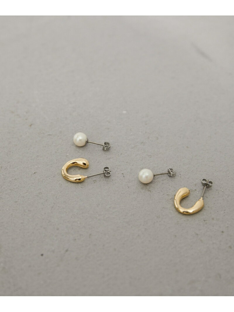 樂天商城 - 【LES BIJOUX】フープ&パールセットピアス ADAM ET ROPE' FEMME アダムエロペ アクセサリー・腕時計 ピアス ゴールド シルバー[Rakuten Fashion]