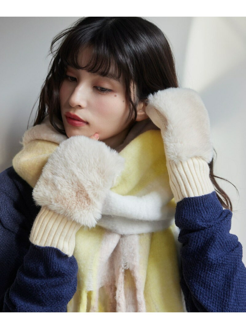 フィンガーレスファーアームウォーマー VIS ビス ファッション雑貨 手袋 ベージュ[Rakuten Fashion](4)