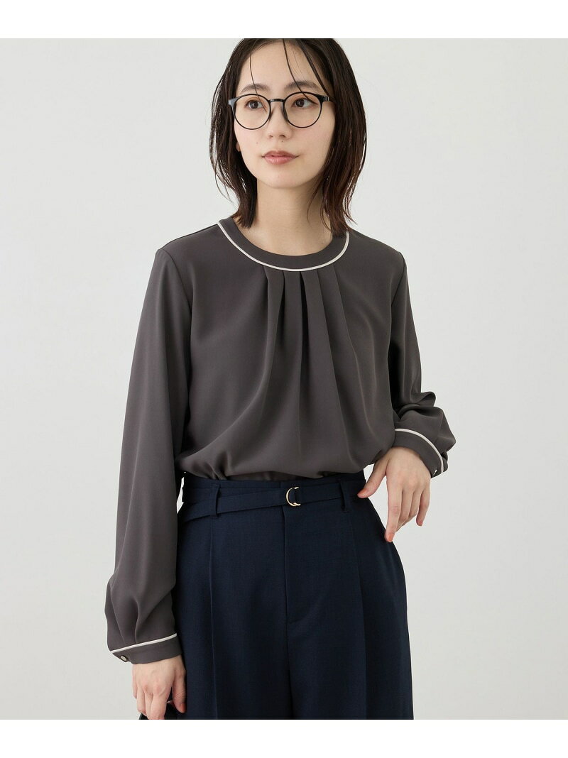 【SALE／30%OFF】【WEB限定サイズ】配色アソートフロントタックブラウス ROPE' PICNIC ロペピクニック トップス シャツ・ブラウス ホワイト グレー ベージュ【RBA_E】[Rakuten Fashion] jadorejunonline-10074263 J’aDoRe JUN ONLINE サンプル画像2
