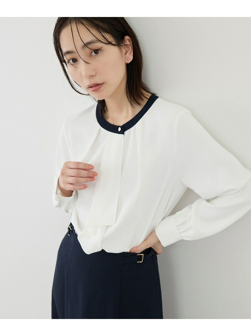 【SALE／30%OFF】【WEB限定サイズ】配色アソートボウタイフウブラウス ROPE' PICNIC ロペピクニック トップス シャツ・ブラウス ブルー ホワイト ベージュ ネイビー【RBA_E】[Rakuten Fashion] jadorejunonline-10074269 J’aDoRe JUN ONLINE サンプル画像2