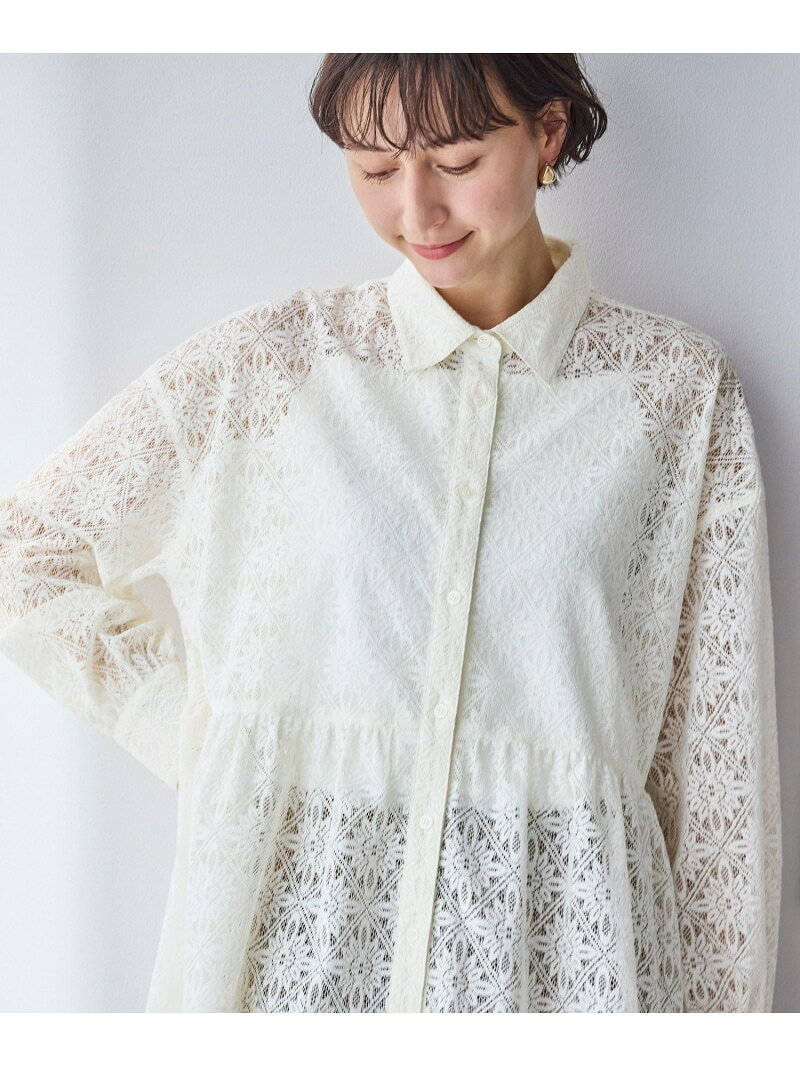 【SALE／50%OFF】レースペプラムシャツブラウス ROPE' PICNIC ロペピクニック トップス シャツ・ブラウス ベージュ【RBA_E】[Rakuten Fashion] jadorejunonline-10074385 J’aDoRe JUN ONLINE サンプル画像3