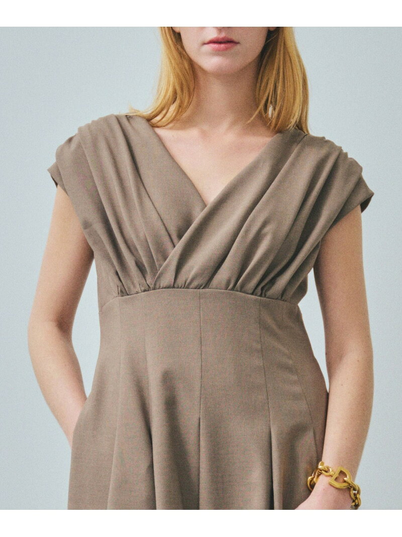 【SALE／50%OFF】【一部店舗限定】【REALM(レルム)】WRAP FLARE DRESS｜カシュクールフレアワンピース REALM ロペ ワンピース・ドレス ワンピース ブラック カーキグリーン【RBA_E】【送料無料】[Rakuten Fashion] jadorejunonline-10078182 J’aDoRe JUN ONLINE サンプル画像3