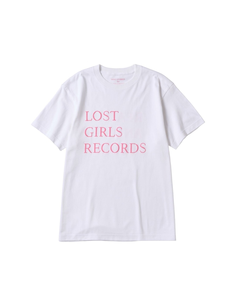 LOST GIRLS BOOKS/ロストガールズブックス for bonjour records BIG LOGO T-Shirt bonjour records ボンジュールレコード トップス カットソー・Tシャツ ホワイト ピンク【送料無料】[Rakuten Fashion]