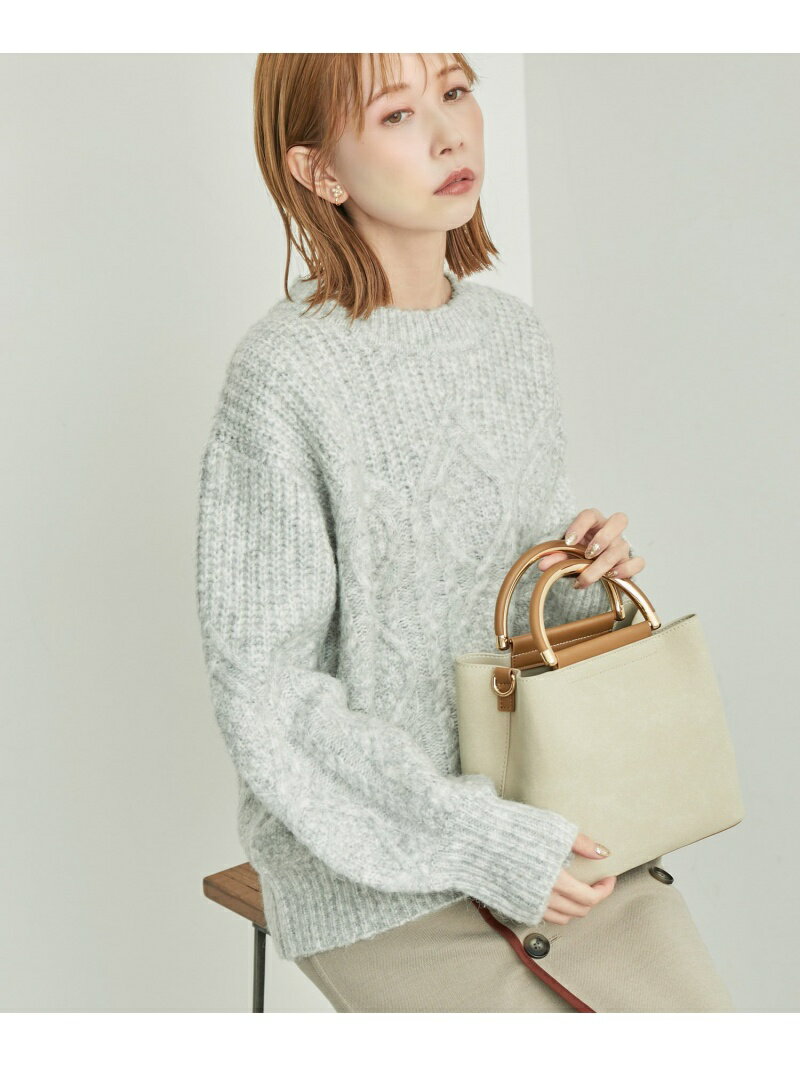 ロペピクニック トップス レディース 【SALE／20%OFF】リンクコーデ /エアリーヤーンケーブルニットプルオーバー ROPE' PICNIC ロペピクニック トップス ニット グレー ネイビー ブルー レッド【RBA_E】【送料無料】[Rakuten Fashion]