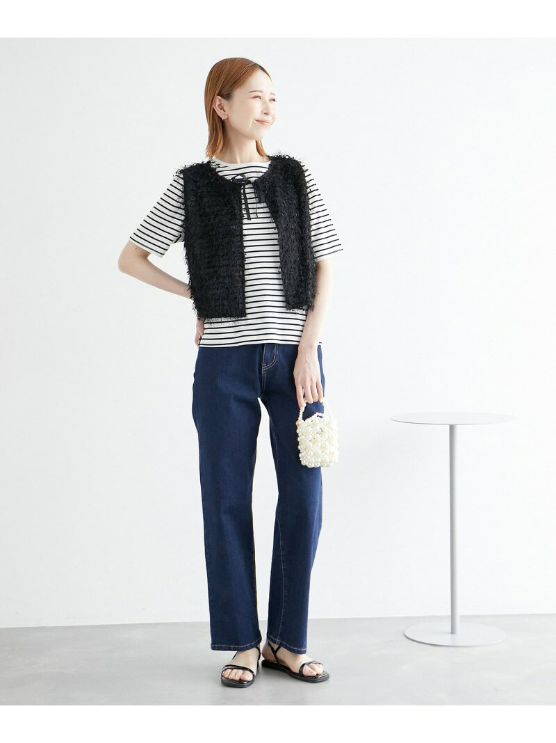 【SALE／20%OFF】ファンシーヤーンリボンショートベスト ROPE' PICNIC PASSAGE ロペピクニック トップス ベスト・ジレ シルバー ブラック【RBA_E】[Rakuten Fashion] jadorejunonline-10055691 J’aDoRe JUN ONLINE サンプル画像3