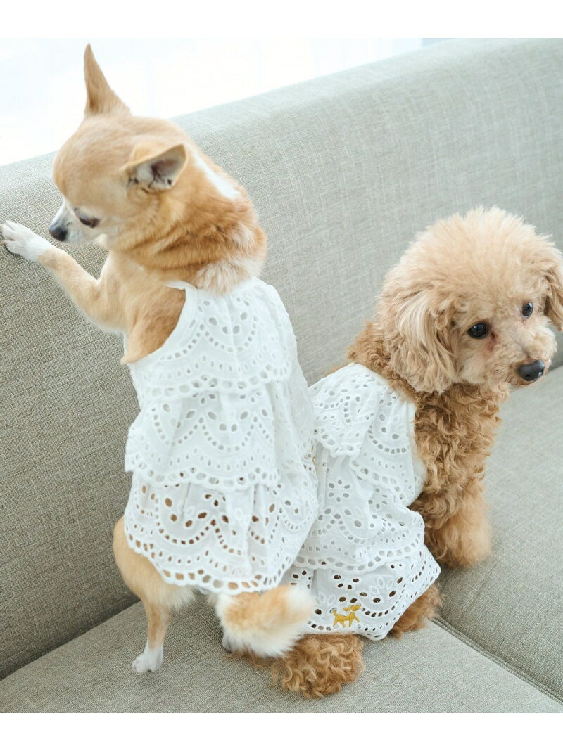 J’aDoRe JUN ONLINEの【SALE／40%OFF】【DOG】コットンレースティアードキャミワンピース ROPE' PICNIC PASSAGE ロペピクニック ペット用品 ペットウェア・ペット服 ホワイト パープル【RBA_E】[Rakuten Fashion]｜アングル3