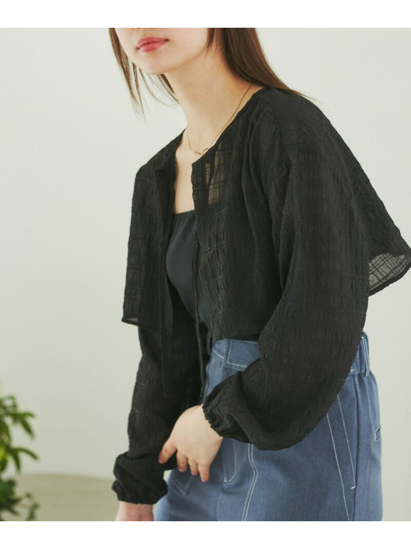【SALE／55%OFF】ふくれジャガードボレロ ROPE' PICNIC PASSAGE ロペピクニック トップス その他のトップス ホワイト ブラック【RBA_E】[Rakuten Fashion] jadorejunonline-10057692 J’aDoRe JUN ONLINE サンプル画像3