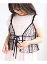 【KIDS/キッズ】フロントリボンチュールキャミビスチェ ROPE' PICNIC KIDS ロペピクニック トップス キャミソール ブラック ホワイト[Rak...