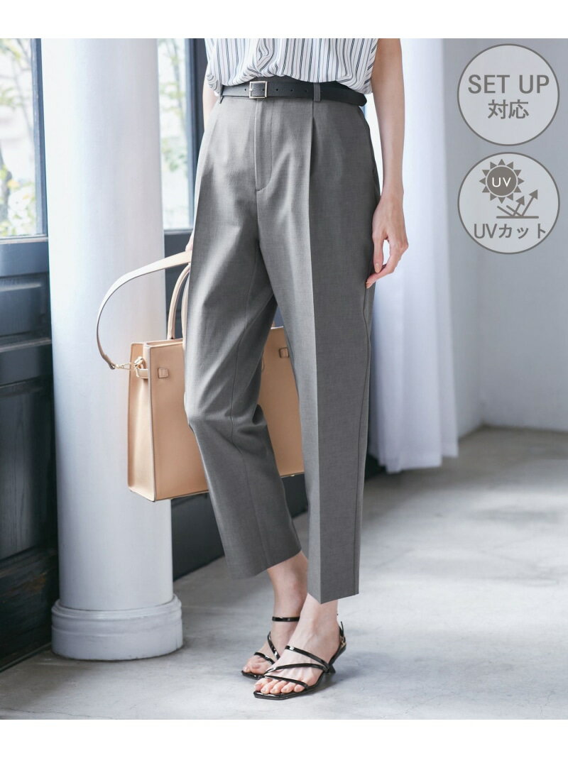 【UV対応】【リネンライク・シリーズ】テーパードパンツ/通勤・セットアップ対応 ROPE' PICNIC ロペピクニック パンツ スラックス・ドレスパンツ ネイビー グレー【送料無料】[Rakuten Fashion]