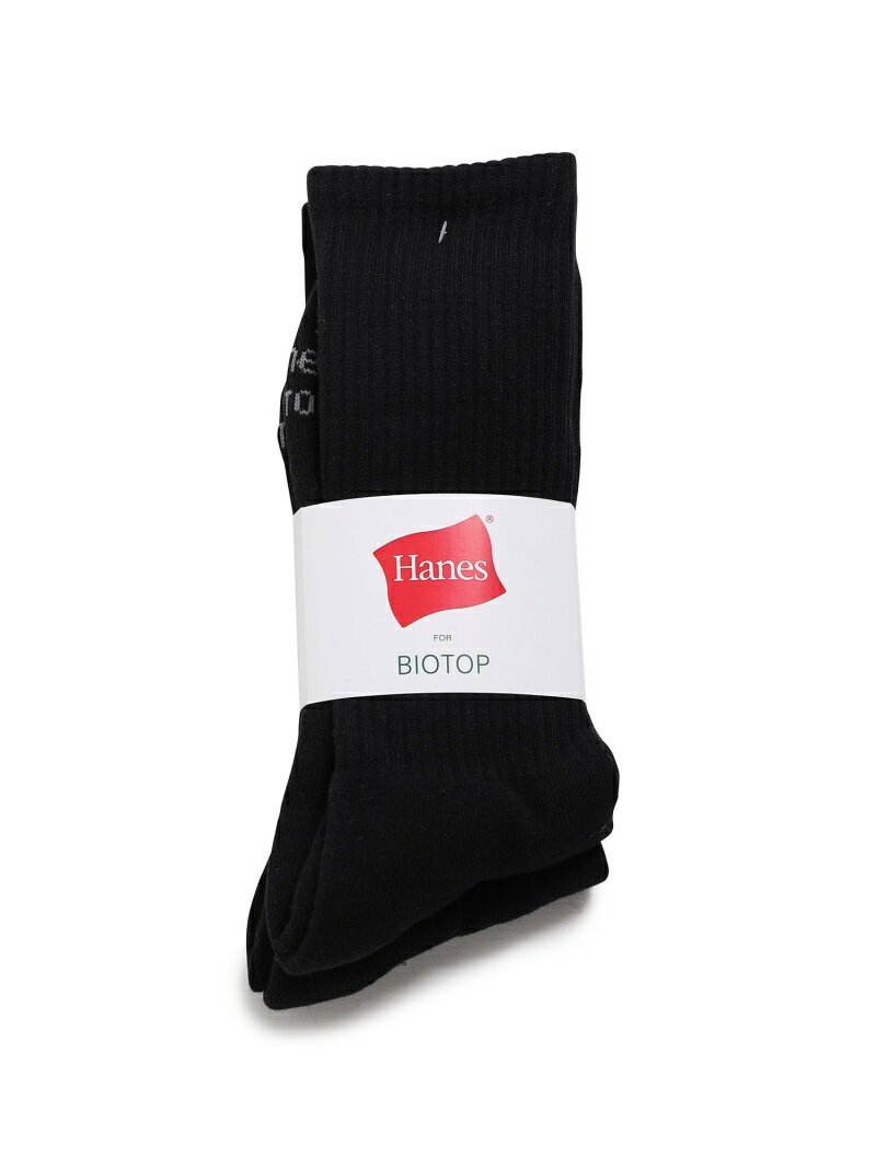 yHanes for BIOTOPzLOGO SOCKS 2P UNISEX BIOTOP A_Gy CEbOEFA C ubN zCg[Rakuten Fashion]