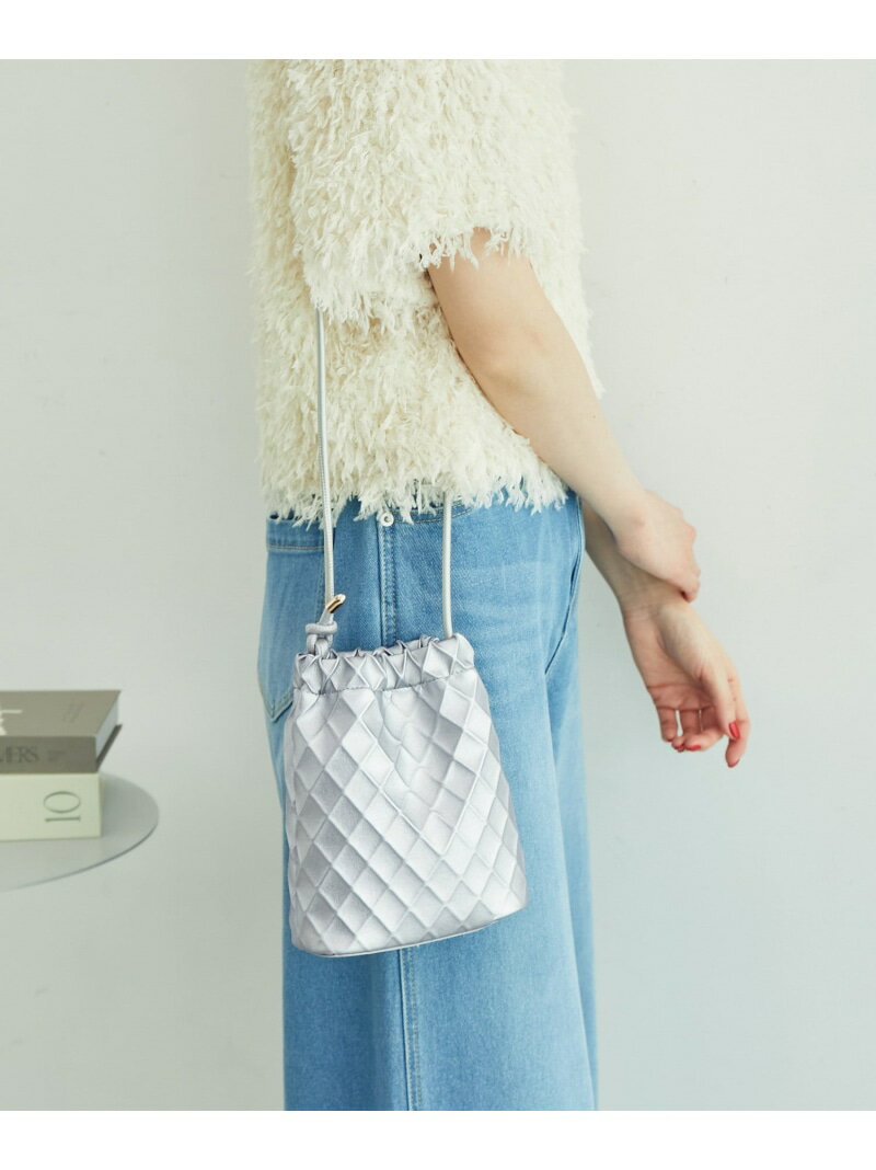 ROPE’ PICNIC バッグ 【SALE／20%OFF】スクエアエンボスドロストリングショルダーバッグ ROPE' PICNIC PASSAGE ロペピクニック バッグ ショルダーバッグ シルバー ブラック ホワイト ピンク【RBA_E】[Rakuten Fashion]