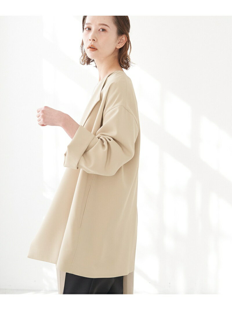 非フッ素撥水・UVカット/ドライギャバノーカラーコート スプリングコート ROPE' PICNIC ロペピクニック ジャケット・アウター その他のジャケット・アウター ベージュ グリーン ネイビー【送料無料】[Rakuten Fashion]のサムネイル