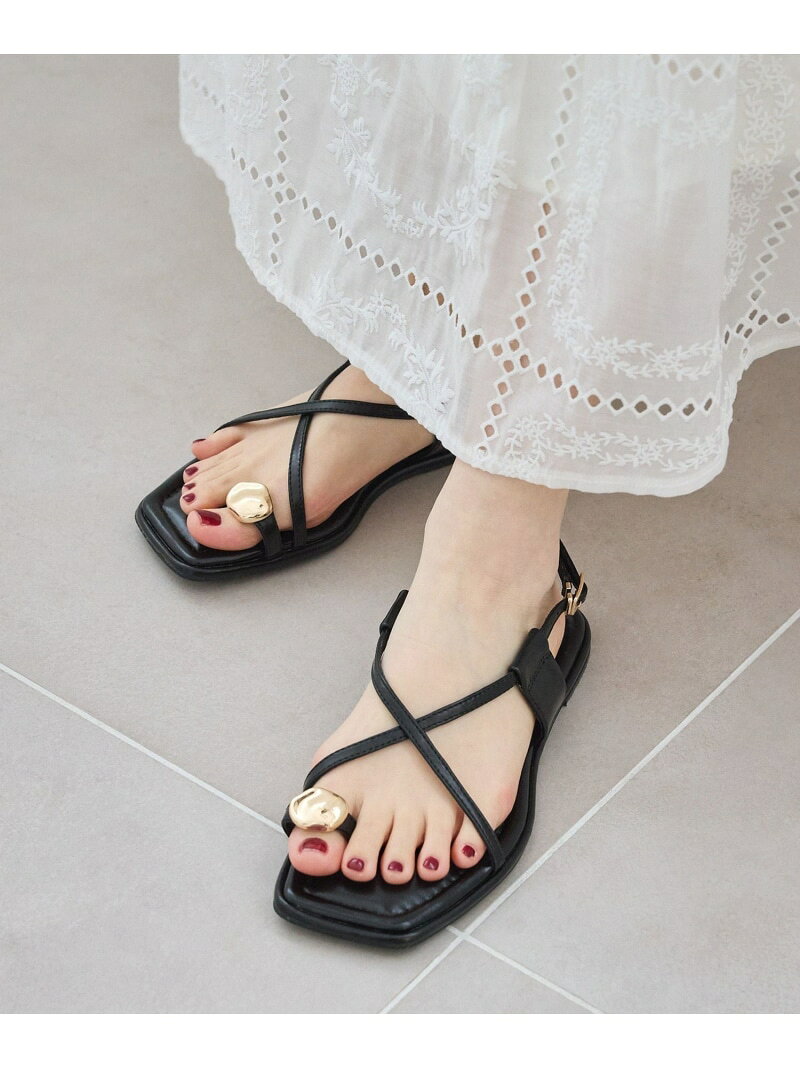 【SALE／50%OFF】フラットメタルトングサンダル ROPE' PICNIC PASSAGE ロペピクニック シューズ・靴 サンダル ブラック【RBA_E】[Rakuten Fashion] jadorejunonline-10075342 J’aDoRe JUN ONLINE サンプル画像3