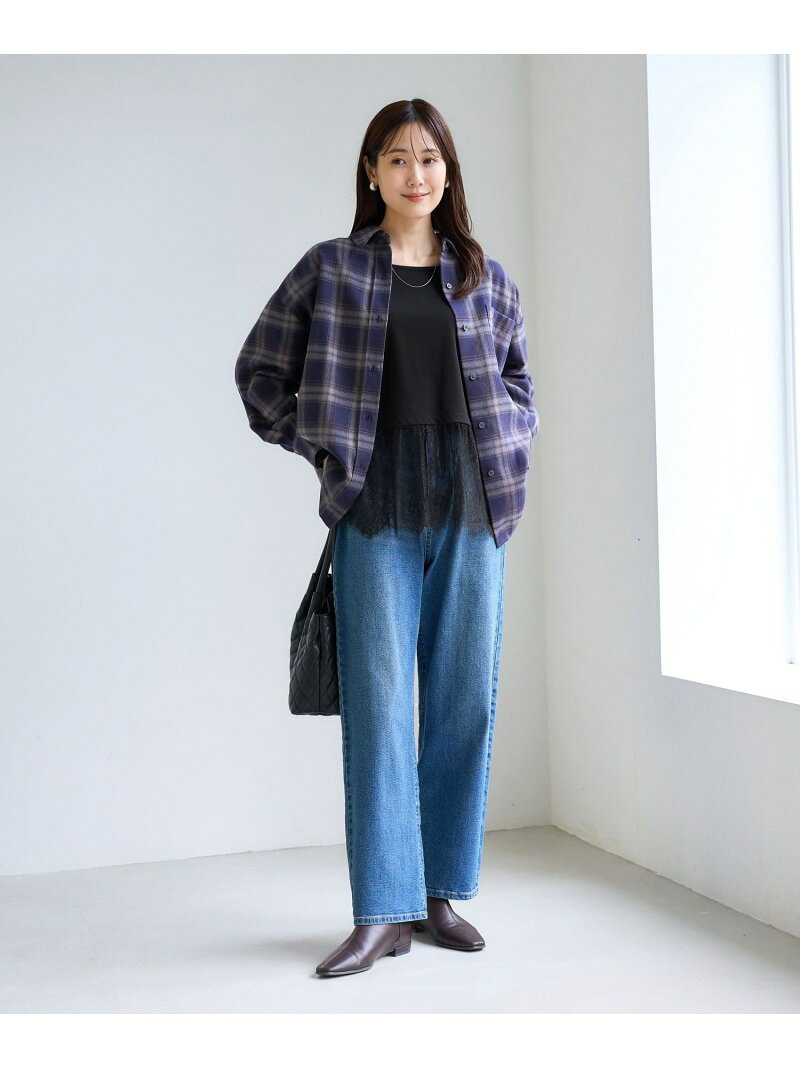 裾切替レースロングスリーブTシャツ/静電気防止 ROPE' PICNIC ロペピクニック トップス カットソー・Tシャツ ホワイト ブラック【先行予約】*【送料無料】[Rakuten Fashion] jadorejunonline-10079310 J’aDoRe JUN ONLINE サンプル画像3